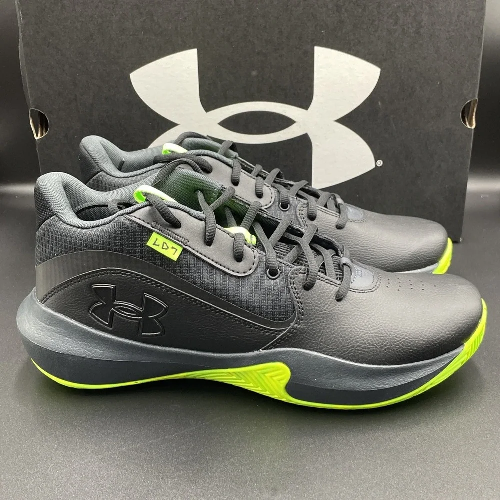 Under Armour Lockdown 7 Shoes Mens Sz 12 Black/Neon‎ Green Sneakers 3028512-006